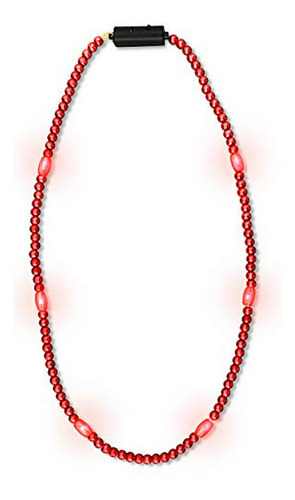 Collar Led Rojo Para Mardi Gras Con Luces Intermitentes