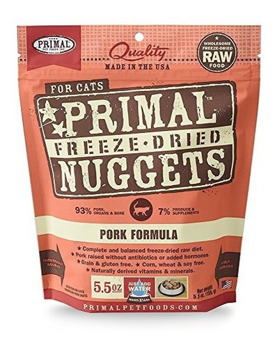 Primal Fpkfd5.5 Pet Foods Liofilizado Felina Fórmula Cerdo, 