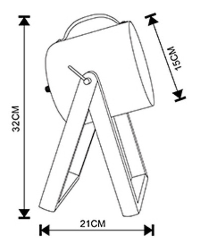 Imagen 2 de 6 de Lampara De Mesa Moderna Madera Nordica E27 Candil Rufo