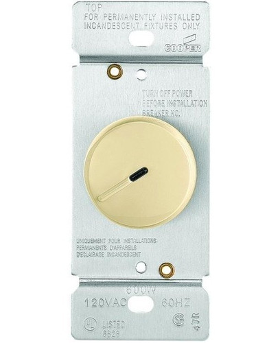 Interruptor Beige Dimmer Cooper 3way 600w Inc 120v Ri061-v