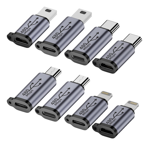 Jadebones Adaptador Usb C/lightning A Micro Usb, Tipo C/mic.