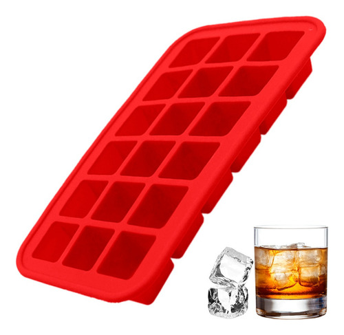 Forma De Silicone Gelo Chocolate Frutas Whisky Drink Bar Cor Vermelho