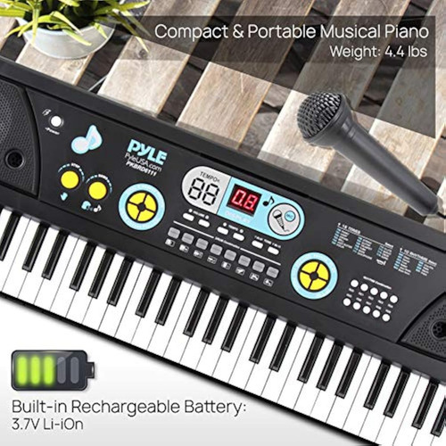 Teclado Digital Niños Portatil De Aprendizaje Principiantes Black