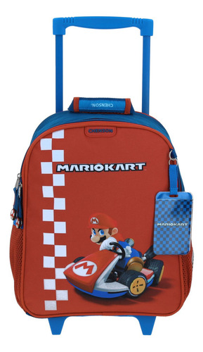 Mochila Mario Bros Brife Kinder Con Carro Mb70213-9 Color Multicolor