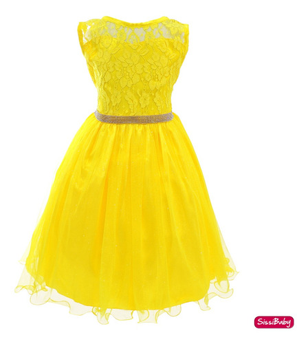 Vestido Infantil Juvenil Amarelo Bela Formatura Daminha Luxo