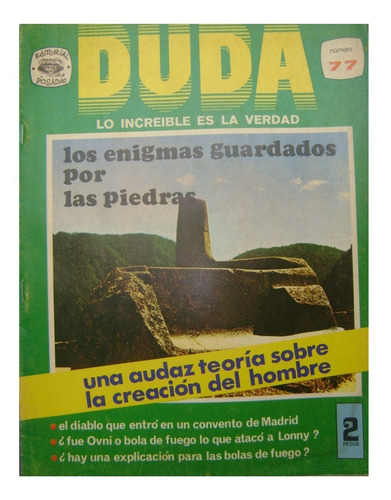 Revista Duda - Los Enigmas Guardados Por Las Piedras #77