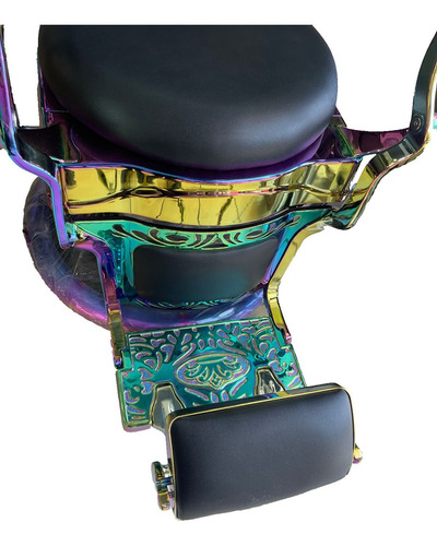 Silla Para Barbería Profesional Con Reclinación, Reposapiés Negro Reclinable Redonda