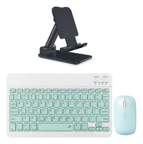 Juego De Teclado Y Ratón Con Soporte Plegable Y Teclado Blue