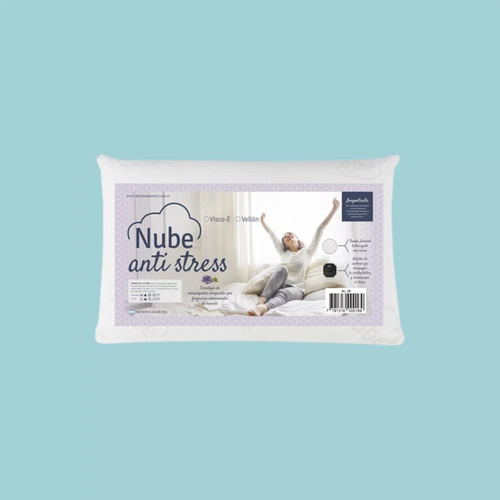 Imagen 2 de 6 de Almohada De Espuma Viscoelastica Nube Antistress 80cm X 45cm