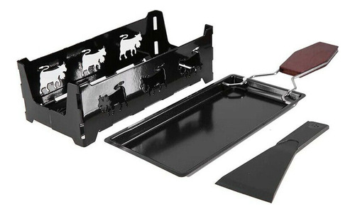 Racleteira A Vela (cor Preta) Com 1 Kg De Queijo Raclette