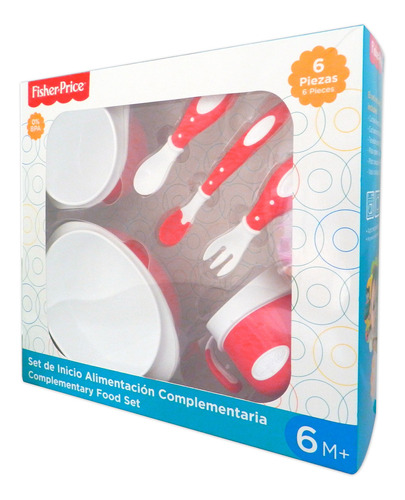 Set De Inicio Alimentación Fisher Price 6 Piezas Rojo