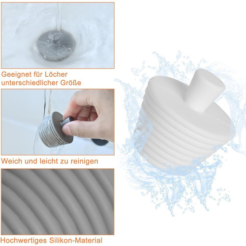 Paquete De 2 Tapones Universales De Silicona Para Bañera.