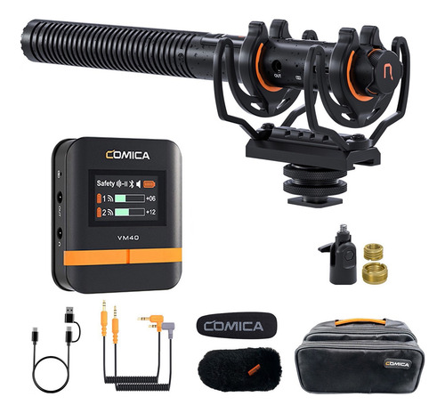 Comica Vm40 2.4g Microfone Shotgun Sem Fio Supercardióide