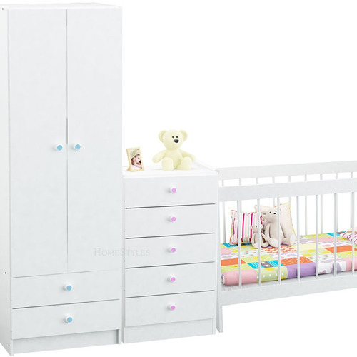 Conjunto De Muebles Infantiles Ropero + Comoda + Cuna Centro