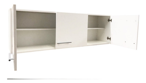 Imagen 3 de 10 de Alacena 140cm 3 Puertas C/estantes Blanca O Wengue Melamina