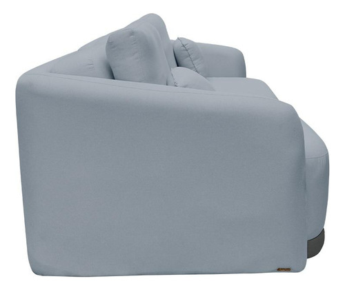 Sofã¡ Retrã¡til E Reclinã¡vel 216cm Polã´nia Veludo Cinza Cinza Claro