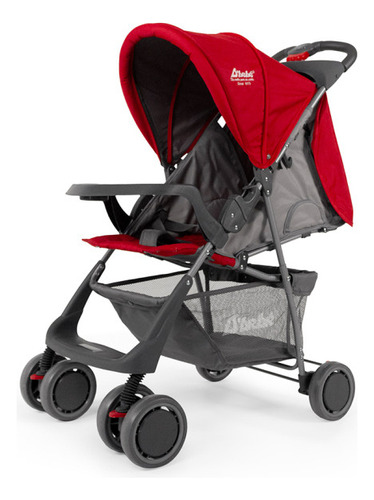 Carriola Para Bebe Ultra Plegable Con Charola,6 A 24 Meses Color Rojo Chasis Gris