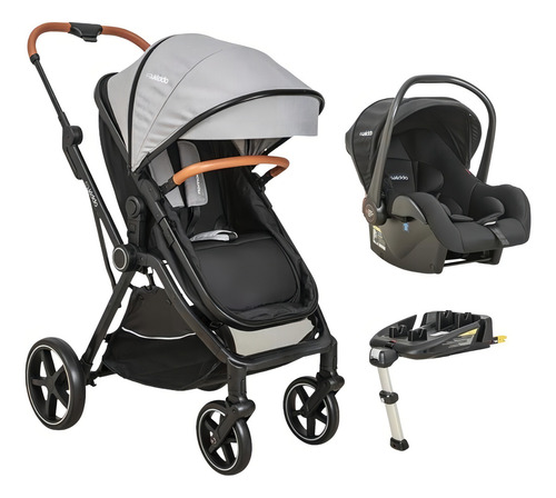 Carrinho Travel System Nomad Grafite C/ Base Isofix - Kiddo