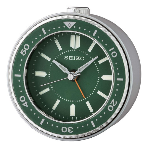 Reloj Despertador De Dormitorio Seiko Mai, Color Verde Metal