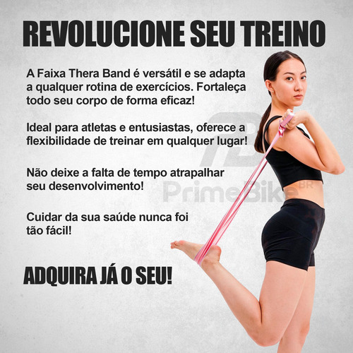 Kit 3 Faixas Elasticas Thera Band Fisioterapia Exercício
