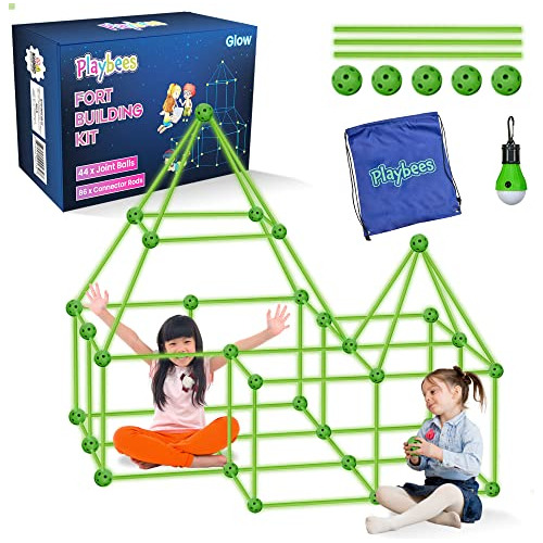 Playbees Glow In The Dark Fort Building Kit With Rods And Co