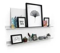 Comprar Estante Repisa Para Cuadro 120cm Pack X2 Libros Fotos Muett Color Blanco