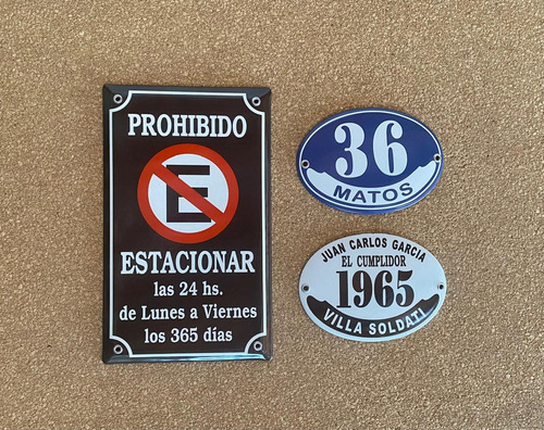 Número Catastral Chapas Hierro Enlozadas Color Azul