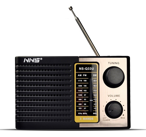 Radio Portatil Recargable Y Pilas Ns-q33u Am Y Fm/sd/usb