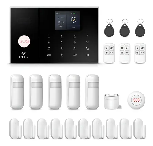 Alarma Para Casa Inalámbrica Tiiwee X1 - Kit Con Sirena 120 DB, 4 Sensores De Puerta/Ventana Y 2 Mandos