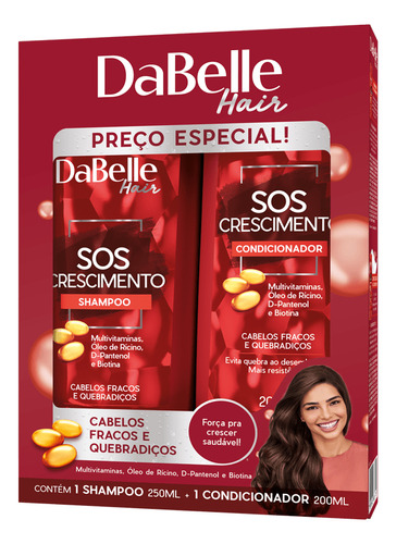 Kit Dabelle Hair Sos Crescimento  Shampoo 250ml + Condiciona
