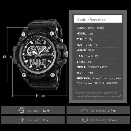 Skmei 1283 2025 black