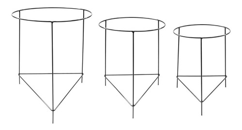 Imagem 2 de 4 de Kit 3 Suportes Para Vasos Em Aramados Preto