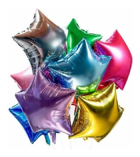 Dada® Pack 12 Globos Metálicos Estrellas Con Varillas Fiesta