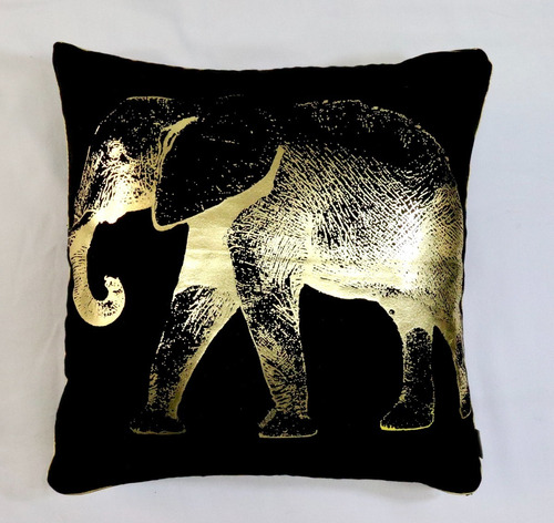 Funda O Forro Cojín Decorativo Elefante Dorado 45x45 Cm 
