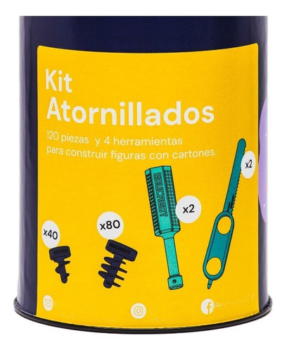 Imagen 2 de 10 de Kit Juego Didáctico Atornillados 124 Piezas Construccion