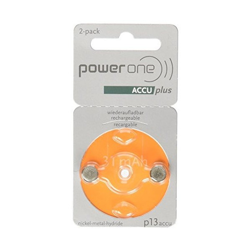 Powerone Accu Más Tamaño 13 Pilas Para Audífonos Recargables