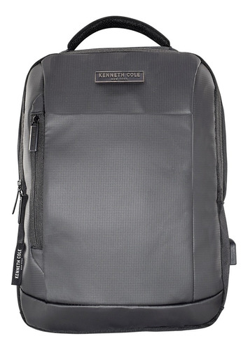 Mochila Kenneth Cole® Ejecutiva, Estudiantil Con Porta Laptop Hasta 16 Pulgadas, Organizador, Puerto Usb Color Negro