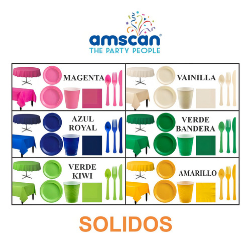 Plato De Plástico Grande Desechable Amscan Colores Verde Kiwi