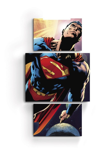 Cuadros Tripticos Batman Superman Flash Mujer Maravilla Hero