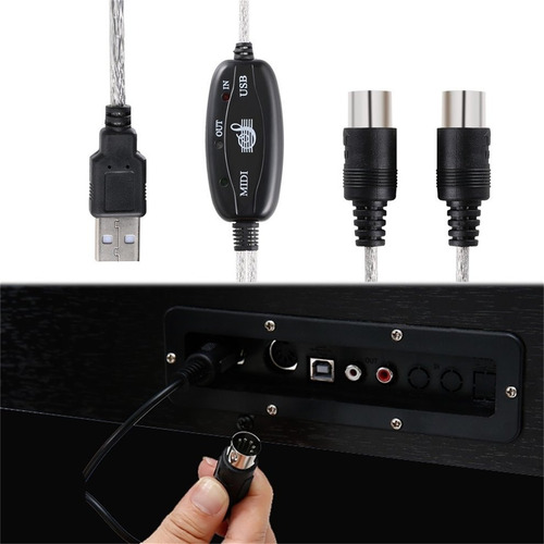 Transmissão Usb Midi Interface Cabo Conversor Adaptador