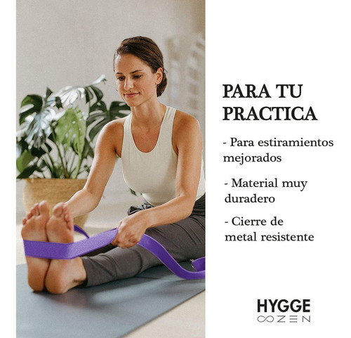 Imagen 5 de 10 de Cinturón Yoga Cinto Fitness Pilates Estiramiento Elongación