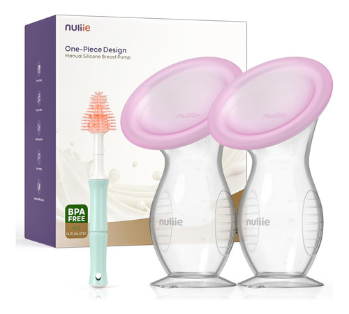 Extractor De Leche Manual De Silicón De 2 Pzas Con Tapa A Pr