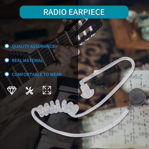 Mox Auriculares Throat Mic MiniPhone Covert Acoustic Tube F
