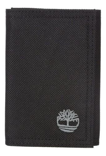 Billetera Timberland Tri-Fold Nylon con diseño Lisa color black de nailon