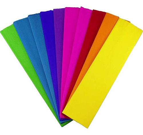 Papel Crepe Paquete X 10 Uni. De 50x200cm Colores A Elección