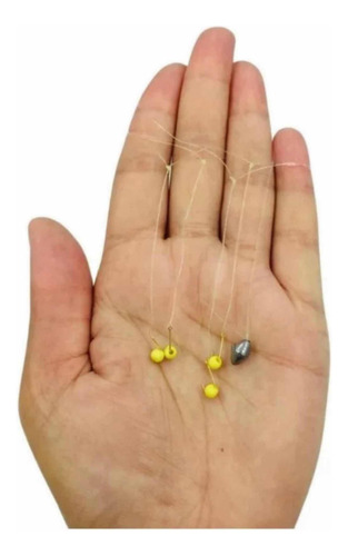 Kit 5 Chicote Spinhel Anzol C/miçanga Pesca Lambari Tilápia