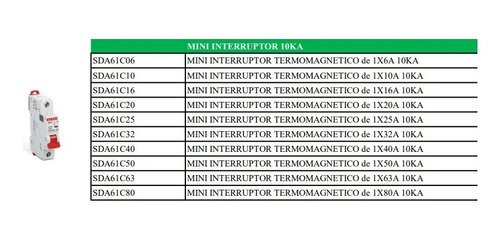  Mini Interruptor Termomagnético De 1x50a 10ka Steck