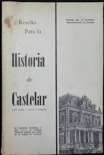 Antiguo Libro Reseña Historia Castelar Con Plano 48n 094
