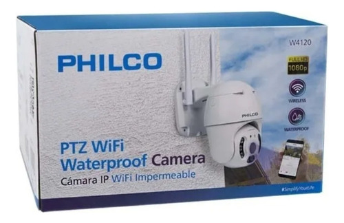 Cámara Ip Ptz Movimiento Infrarrojo Impermeable Wifi Philco