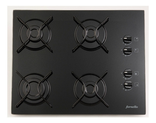 Fogão Cooktop 4 Bocas Fornello Para Gás Encanado (gn) Cor Preto 110V/220V